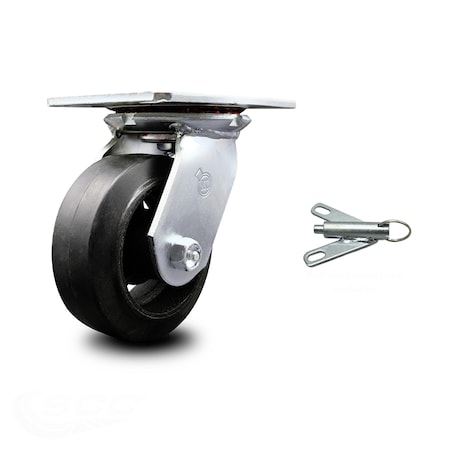 5 Inch Heavy Duty Rubber On Steel Caster With Roller Bearing And Swivel Lock SCC